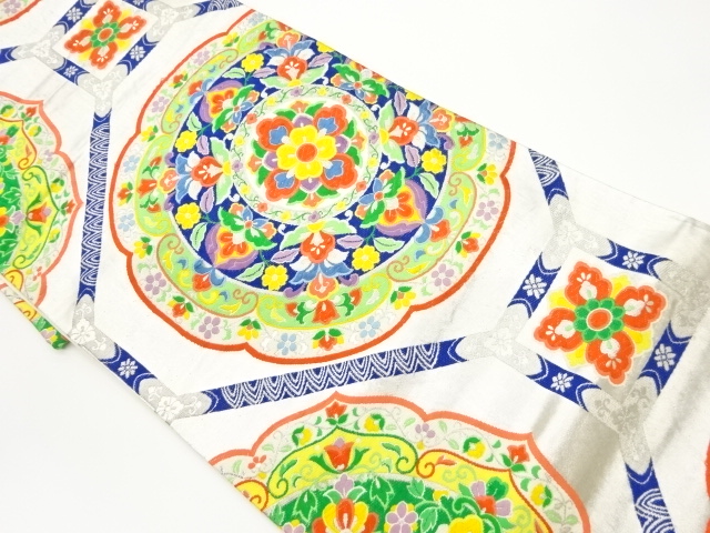 蜀江に華文模様織出し袋帯